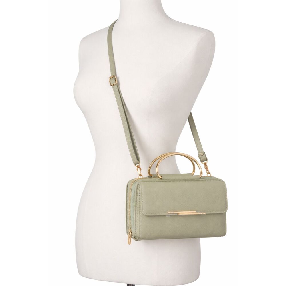 Ch!c Unlimited Sage Ring Handle Zip-Around Crossbody Wallet Bag